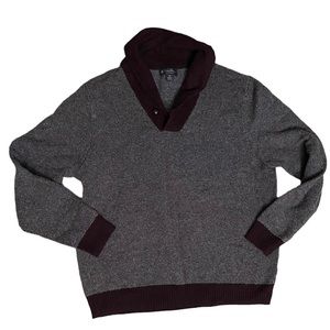 Brooks Brothers Sweater • 100% Scottish Lambswool • Gray & Maroon • Men’s Sz XL